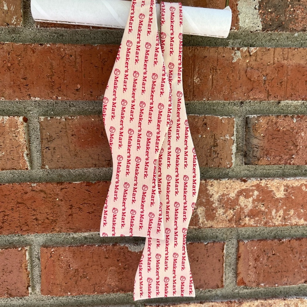 NWOT Makers Mark Red Patterned Bow Tie